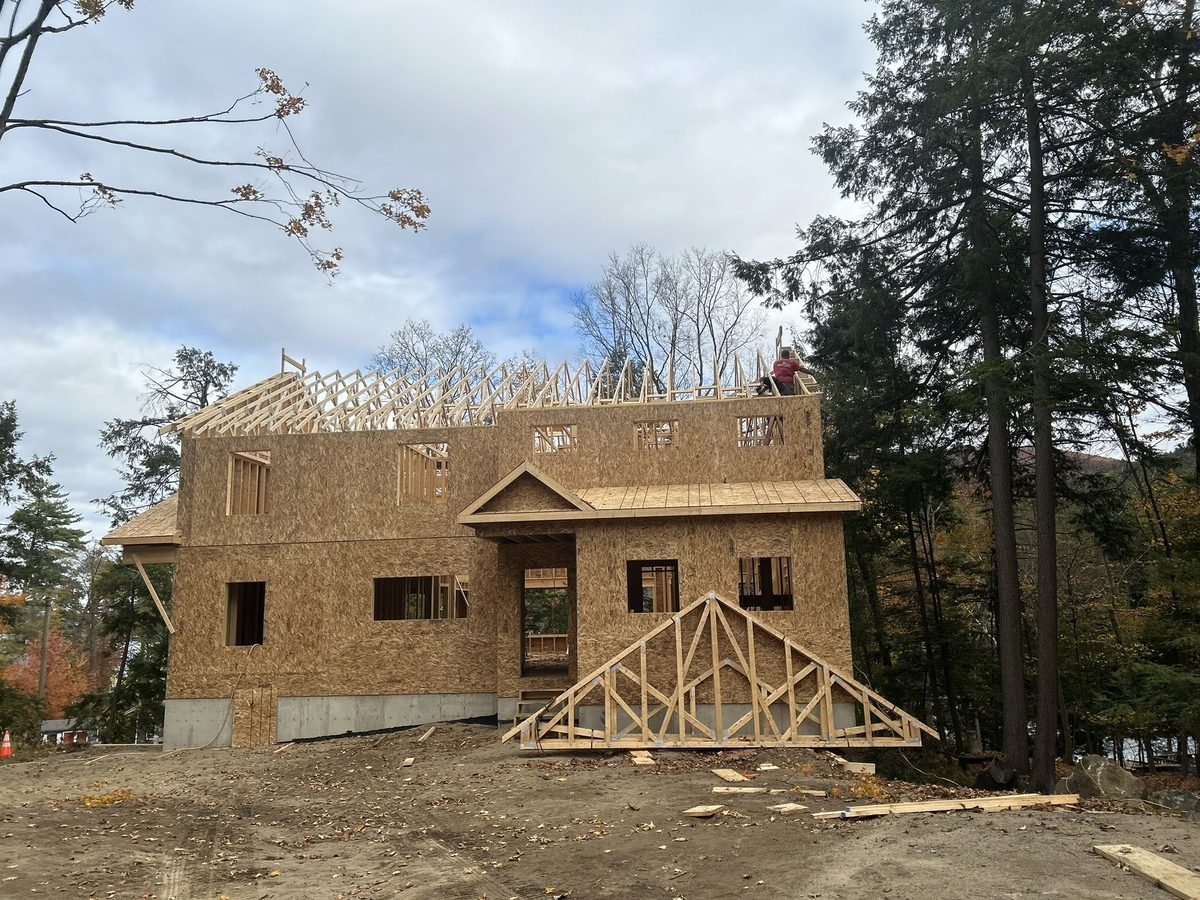 Framing for a new addition on an Adirondack area home