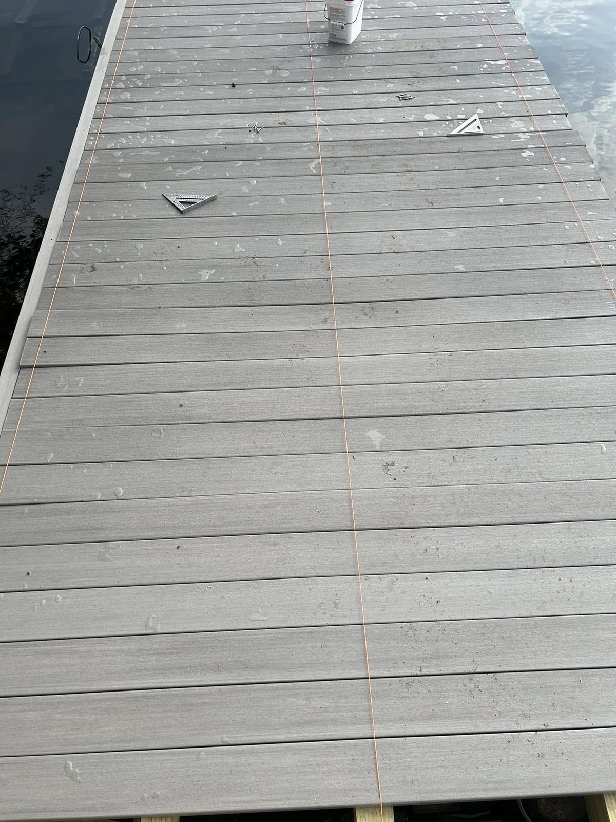 New TimberTech Advanced PVC Max dock with a picture-frame decking border
